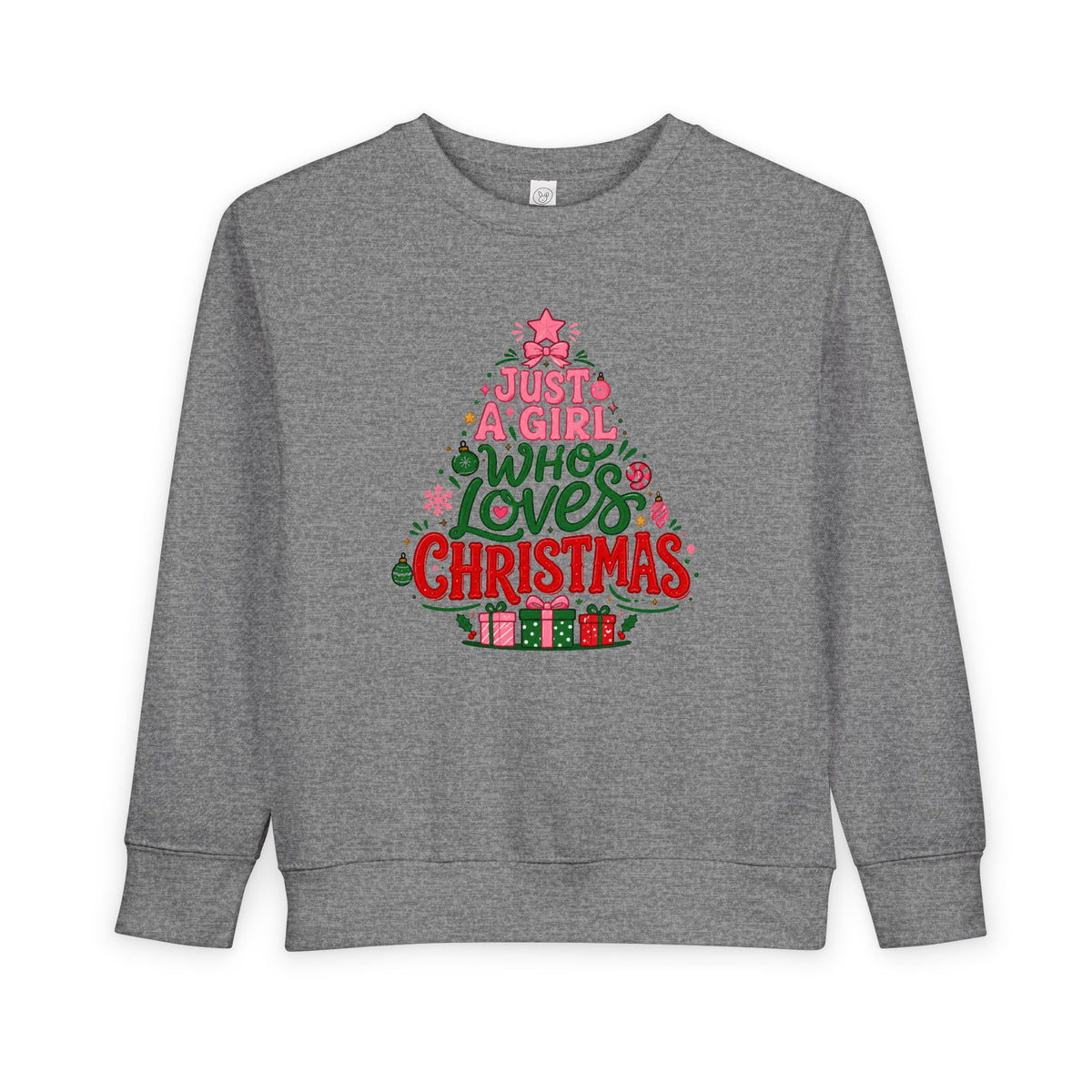 Toddler Sweatshirt — "Just a Girl Who Loves Christmas" Holiday Sweatshirt