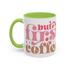 Retro Pink & Brown "Must First Coffee" Accent Coffee Mug (11/15oz)