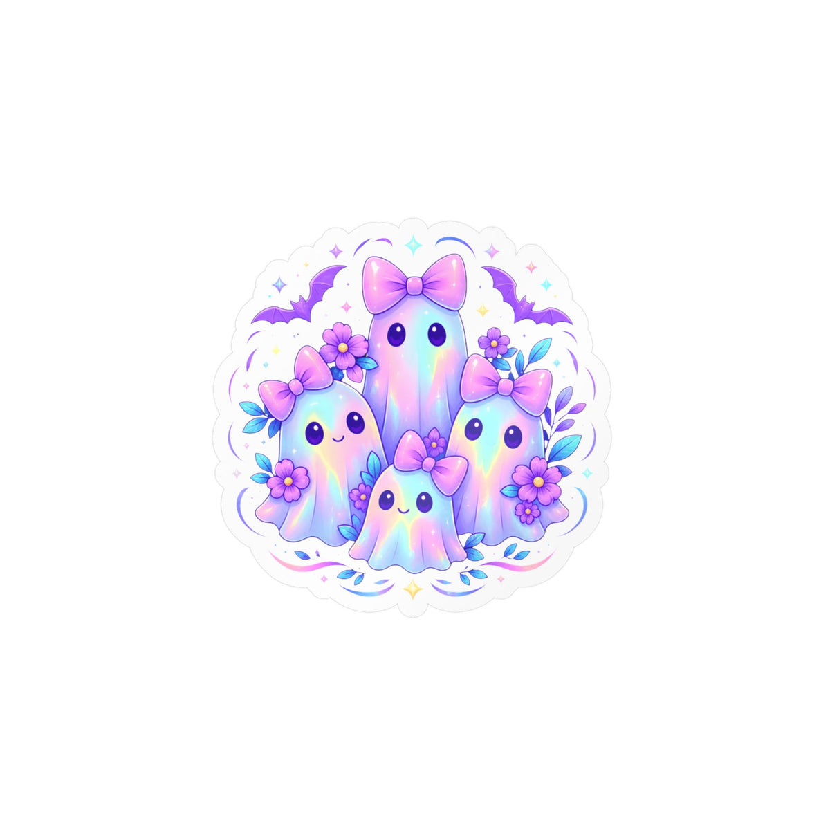 Cute Pastel Ghosts Kiss-Cut Vinyl Sticker