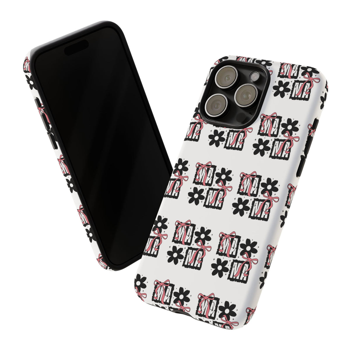 Patterned Tough Phone Case – Floral Gift Box Repeat Design