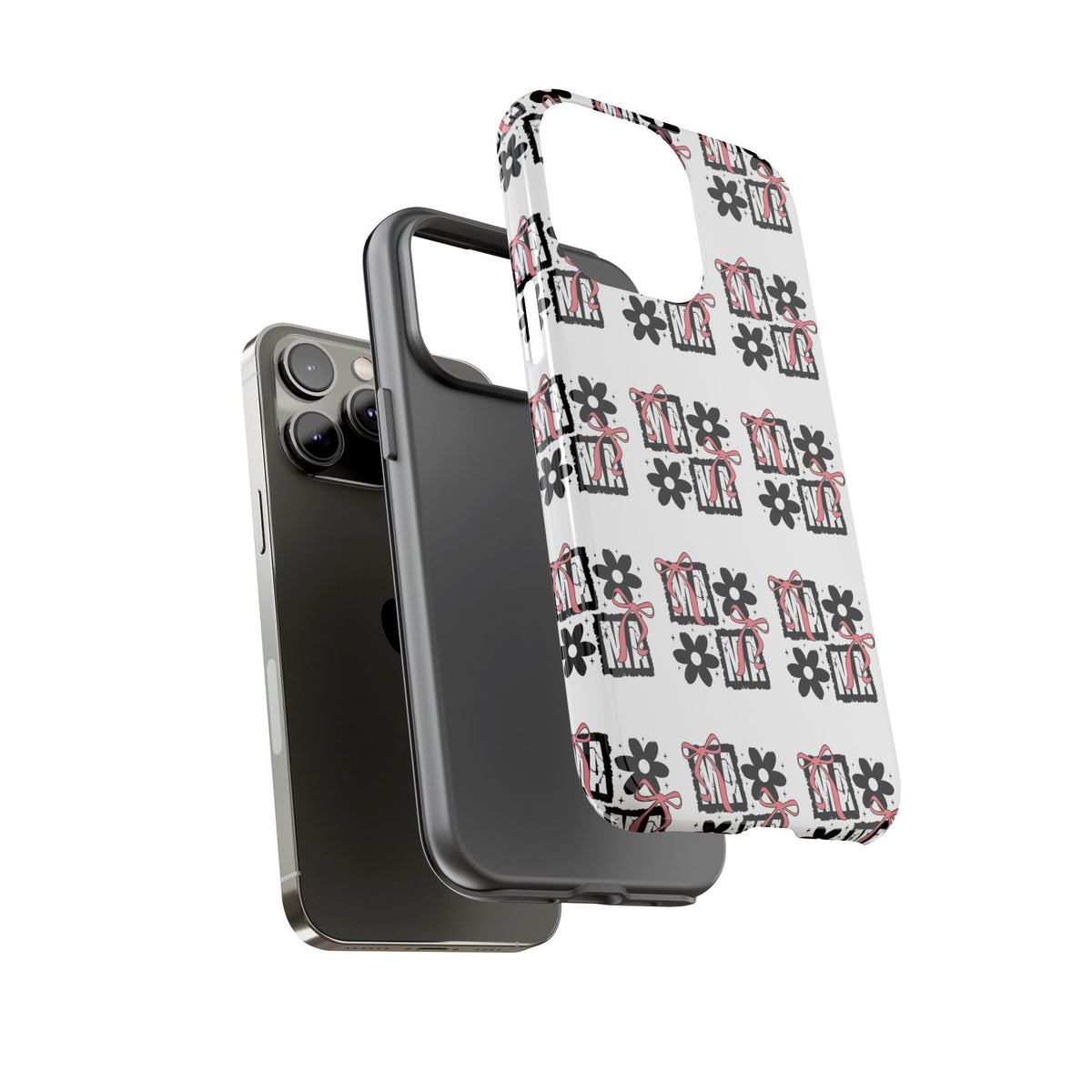 Patterned Tough Phone Case – Floral Gift Box Repeat Design