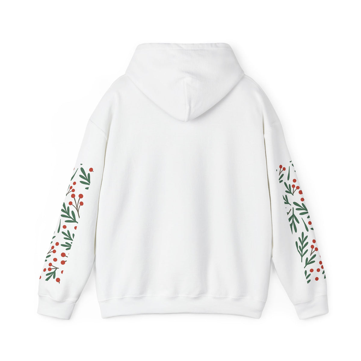 Christmas Tree Hoodie – "Joy to the World" Holiday Pullover with Festive Sleeve Berries