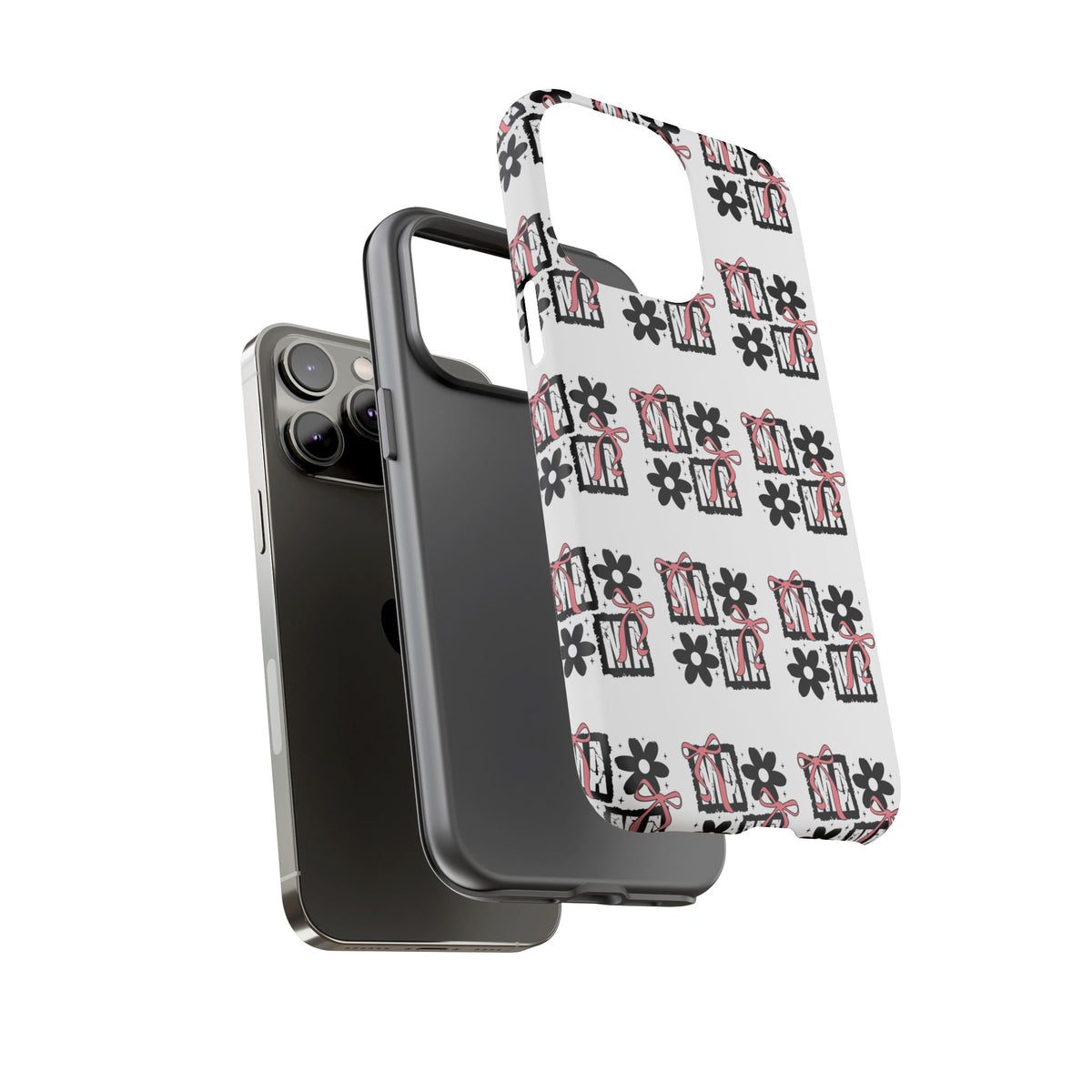 Patterned Tough Phone Case – Floral Gift Box Repeat Design