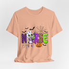 Halloween Nurse T-Shirt — Cute Skeleton, Pumpkin & Spiderweb Nurse Tee