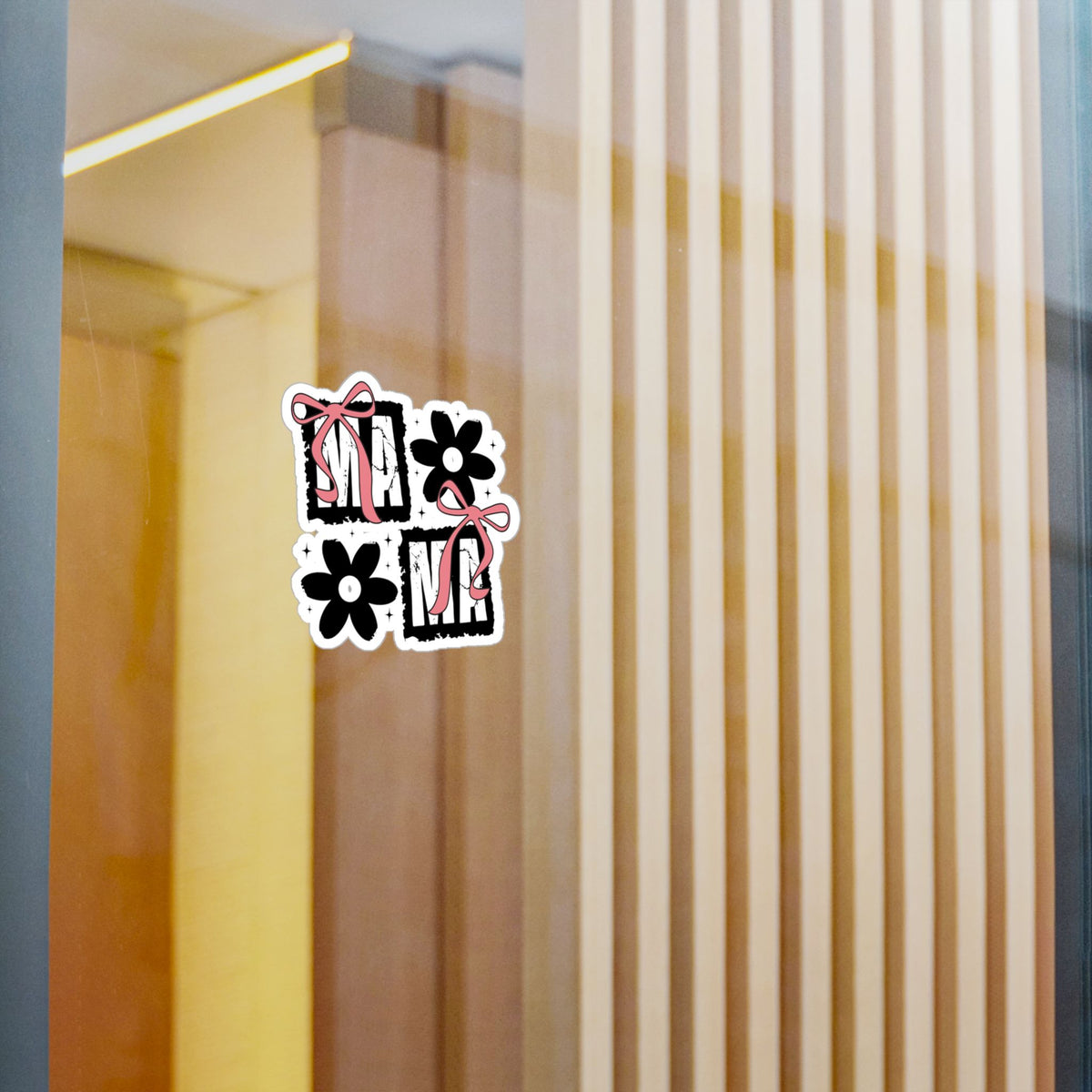 Mama, Floral Bow Vinyl Sticker