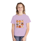 Youth Tee — Vintage Patchwork Pumpkins Fall Graphic