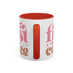 Retro Pink & Brown "Must First Coffee" Accent Coffee Mug (11/15oz)
