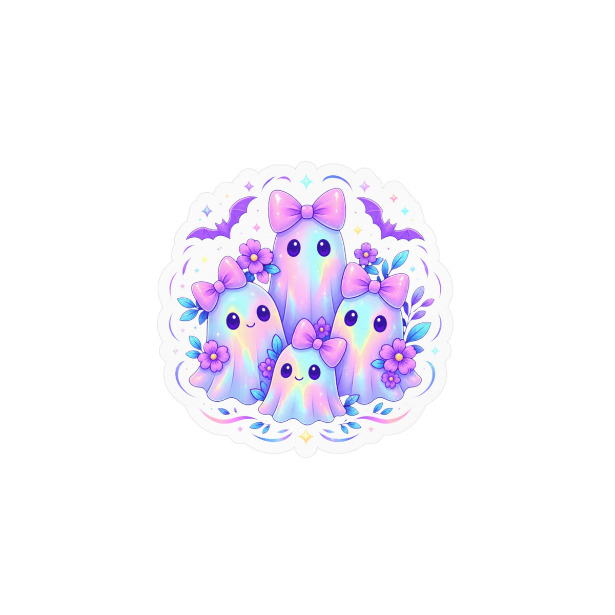 Cute Pastel Ghosts Kiss-Cut Vinyl Sticker