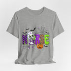 Halloween Nurse T-Shirt — Cute Skeleton, Pumpkin & Spiderweb Nurse Tee