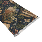 Literary Garden Scarf — Vintage Books & Botanicals Printed Wrap