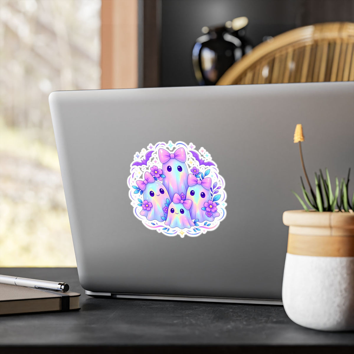 Cute Pastel Ghosts Kiss-Cut Vinyl Sticker