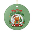 My First Christmas Ceramic Ornament – Baby's First Holiday Heart Decoration