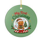 My First Christmas Ceramic Ornament – Baby's First Holiday Heart Decoration