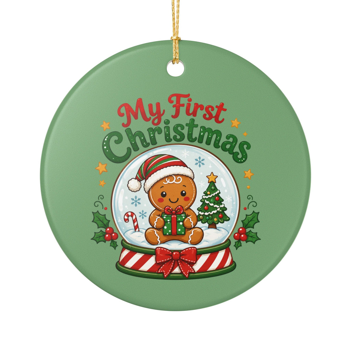 My First Christmas Ceramic Ornament – Baby's First Holiday Heart Decoration