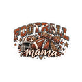 Football Mama Kiss-Cut Sticker — Leopard Print Football Mom Decal