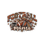 Football Mama Kiss-Cut Sticker — Leopard Print Football Mom Decal