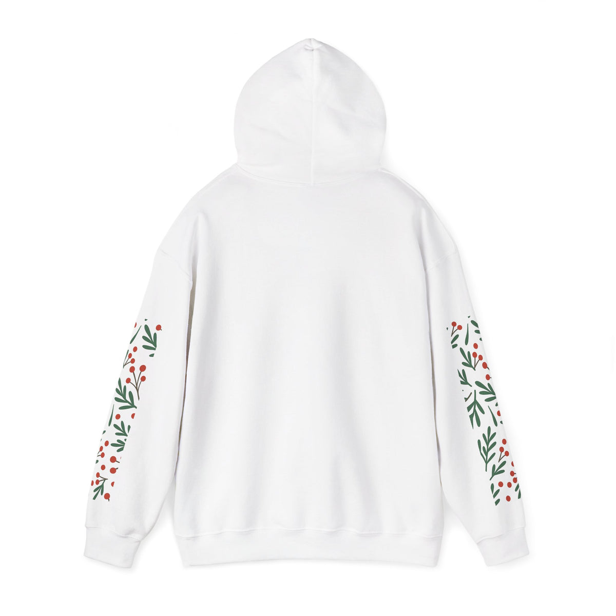 Christmas Tree Hoodie – "Joy to the World" Holiday Pullover with Festive Sleeve Berries