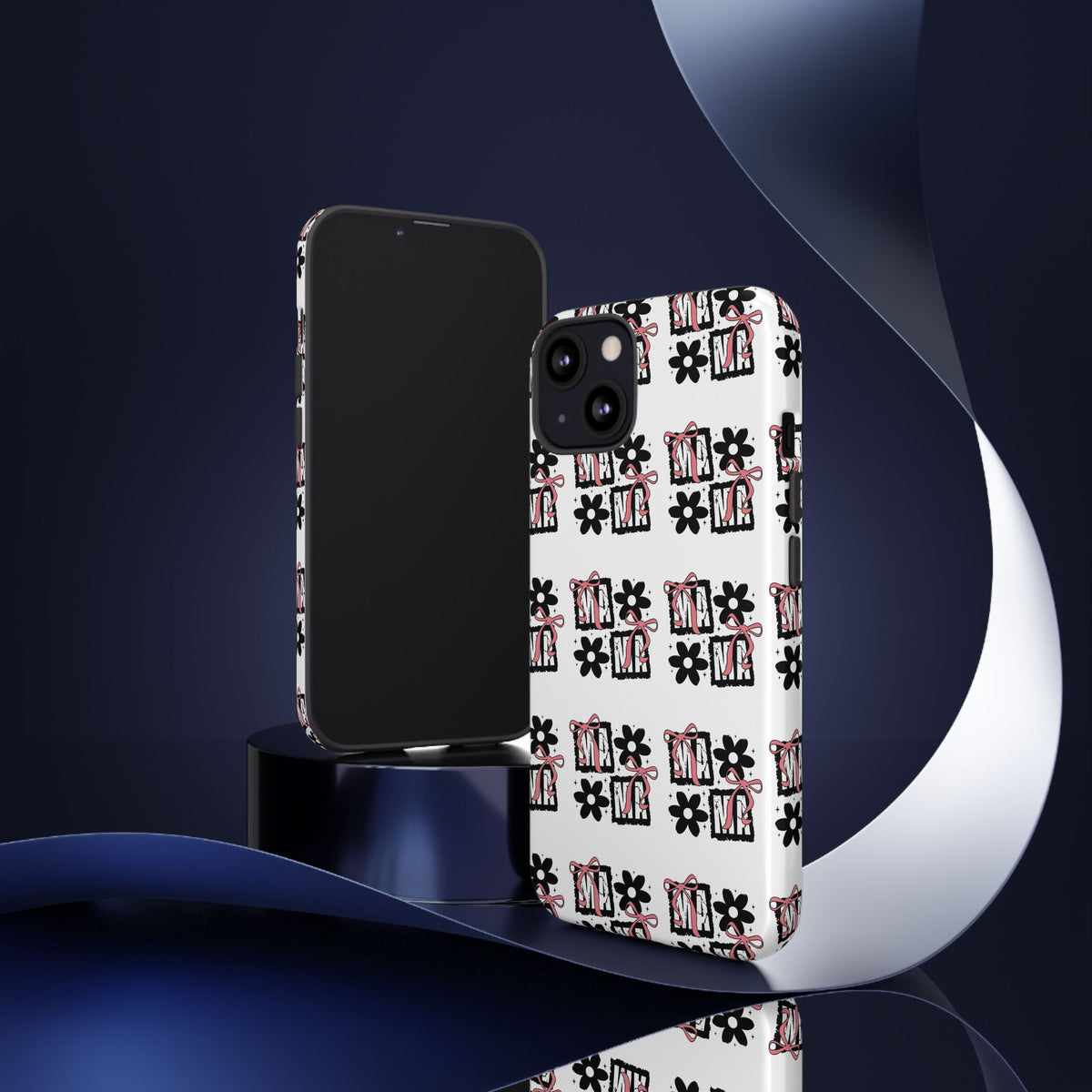 Patterned Tough Phone Case – Floral Gift Box Repeat Design