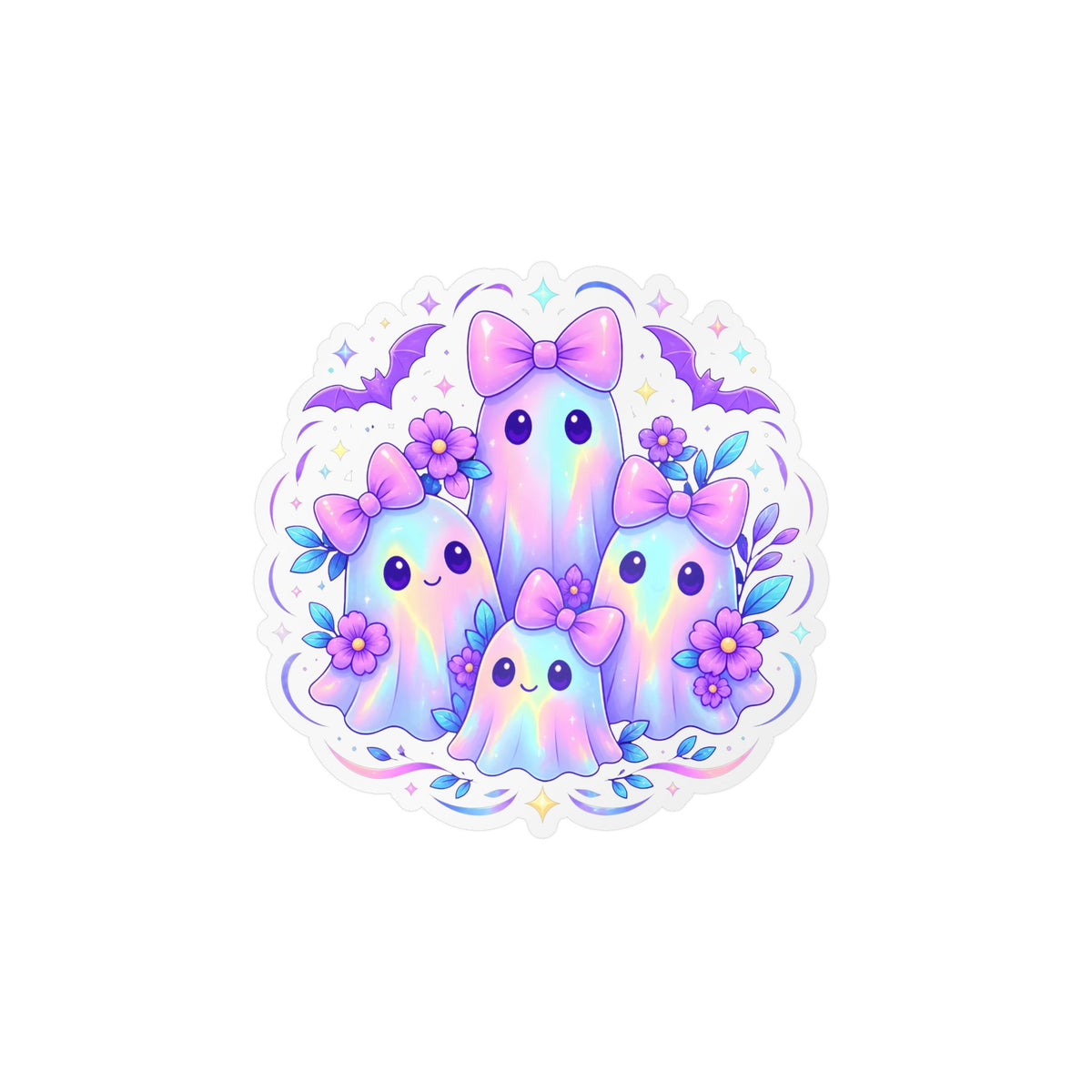 Cute Pastel Ghosts Kiss-Cut Vinyl Sticker