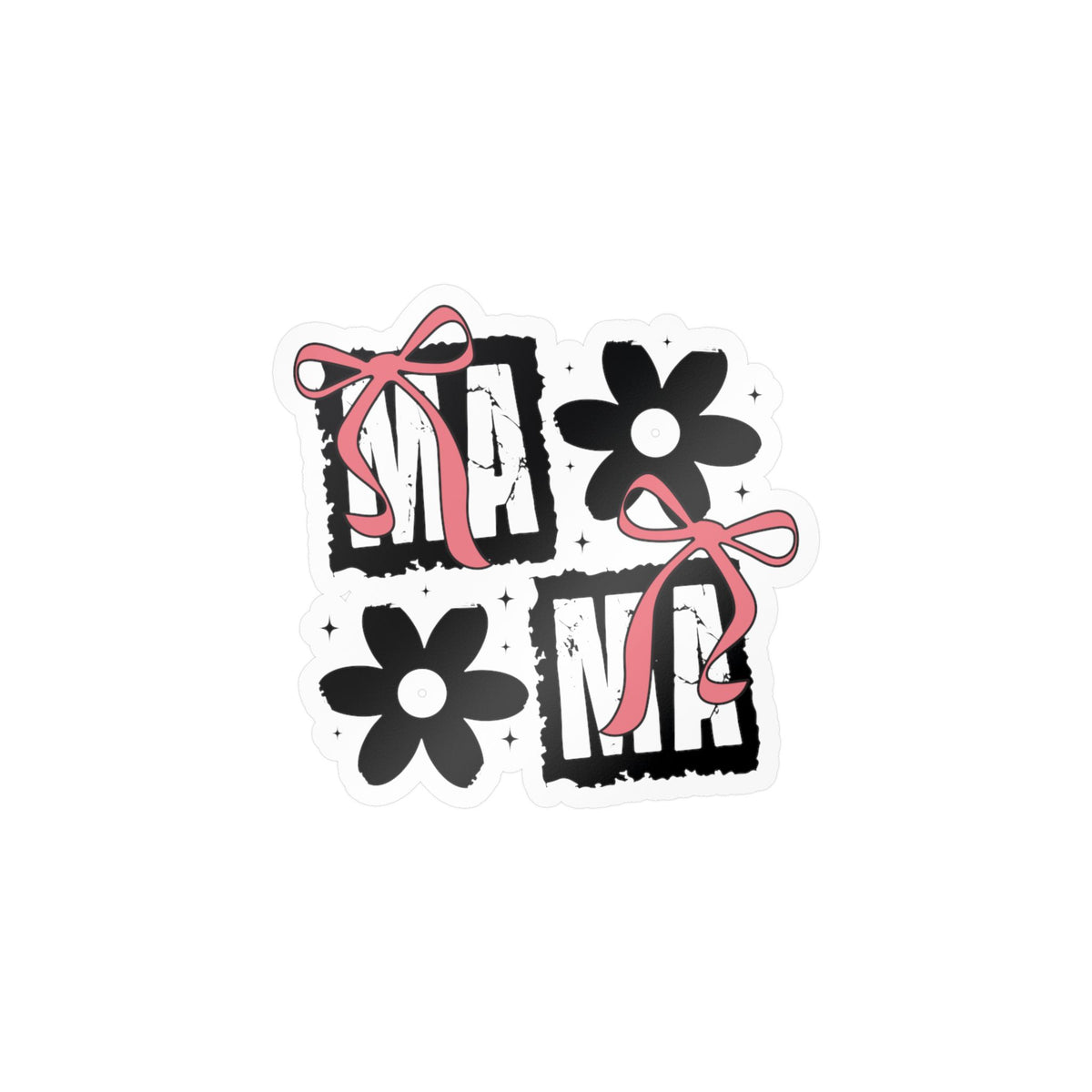 Mama, Floral Bow Vinyl Sticker