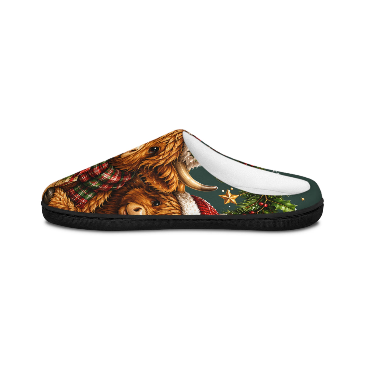Cozy Highland Cow Christmas Slippers — Women's Indoor Holiday House Shoes
