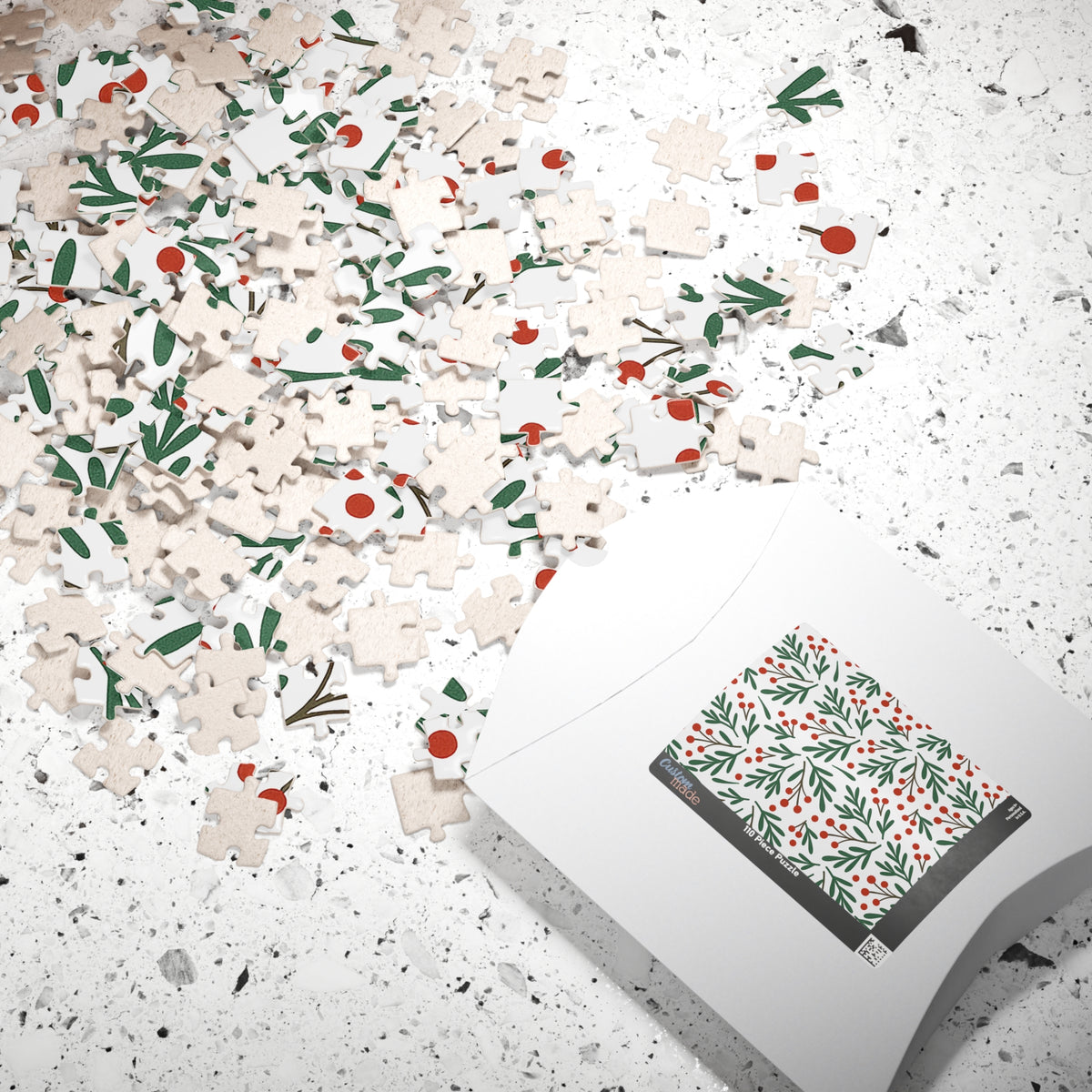 Holiday Berry Pattern Puzzle — Festive Botanical Jigsaw (110–1014 pcs)