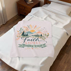 Faith Lights Every Step Velveteen Plush Blanket — Inspirational Cozy Throw