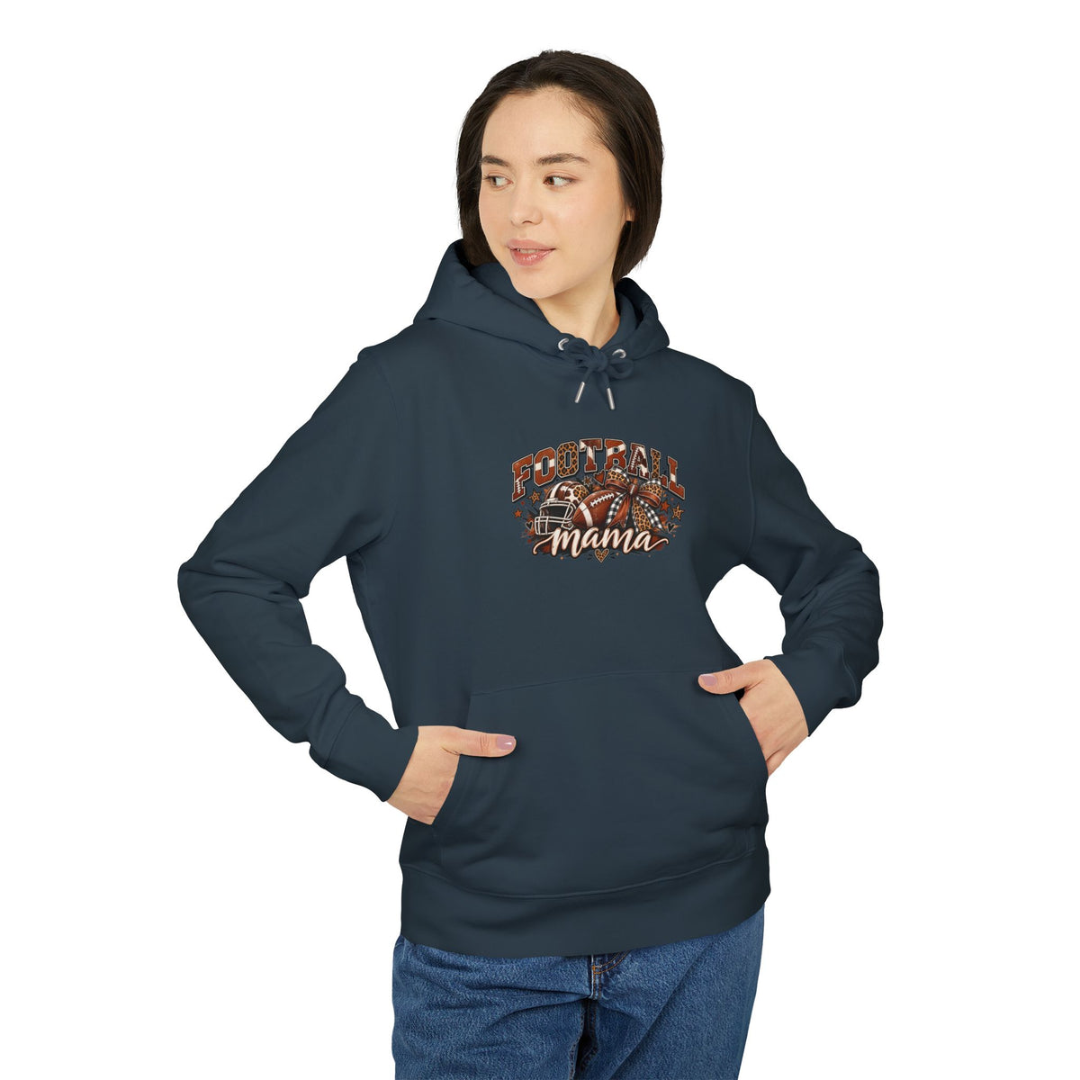 Football Mama Hoodie – Retro Grunge Mom Sweatshirt for Game Day