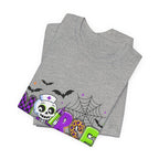 Halloween Nurse T-Shirt — Cute Skeleton, Pumpkin & Spiderweb Nurse Tee