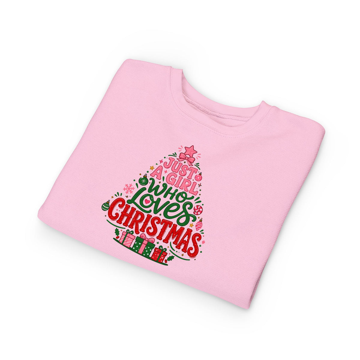 Toddler Sweatshirt — "Just a Girl Who Loves Christmas" Holiday Sweatshirt