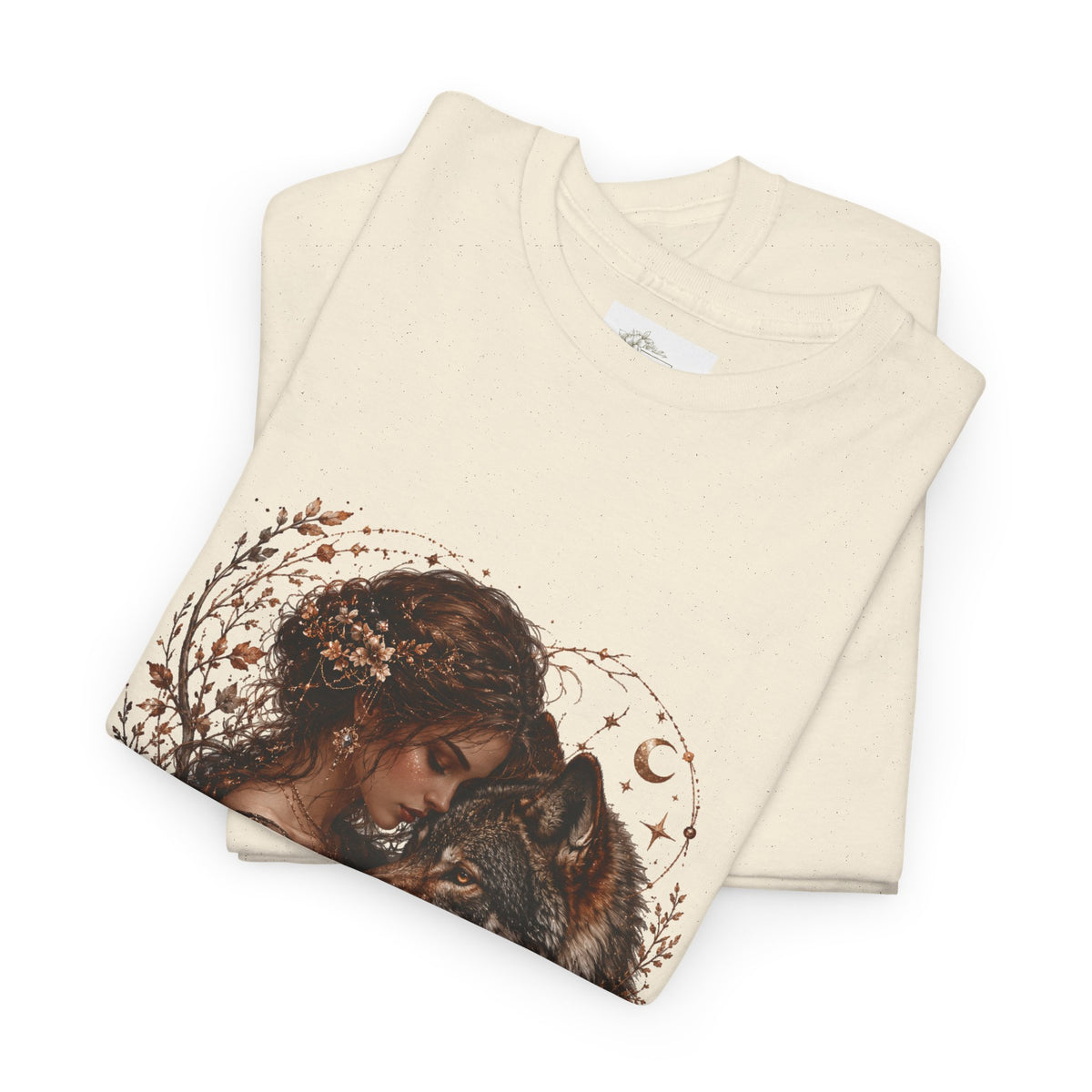 Vintage Woodland Goddess T-Shirt — Woman with Fox Graphic Tee