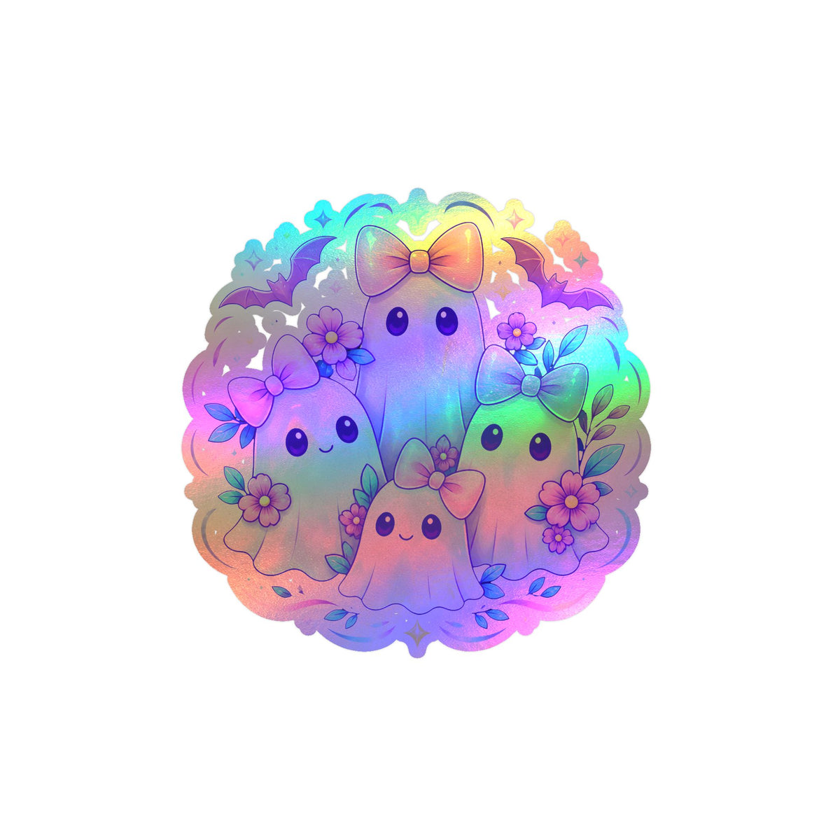 Cute Pastel Ghosts Kiss-Cut Vinyl Sticker