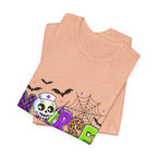 Halloween Nurse T-Shirt — Cute Skeleton, Pumpkin & Spiderweb Nurse Tee