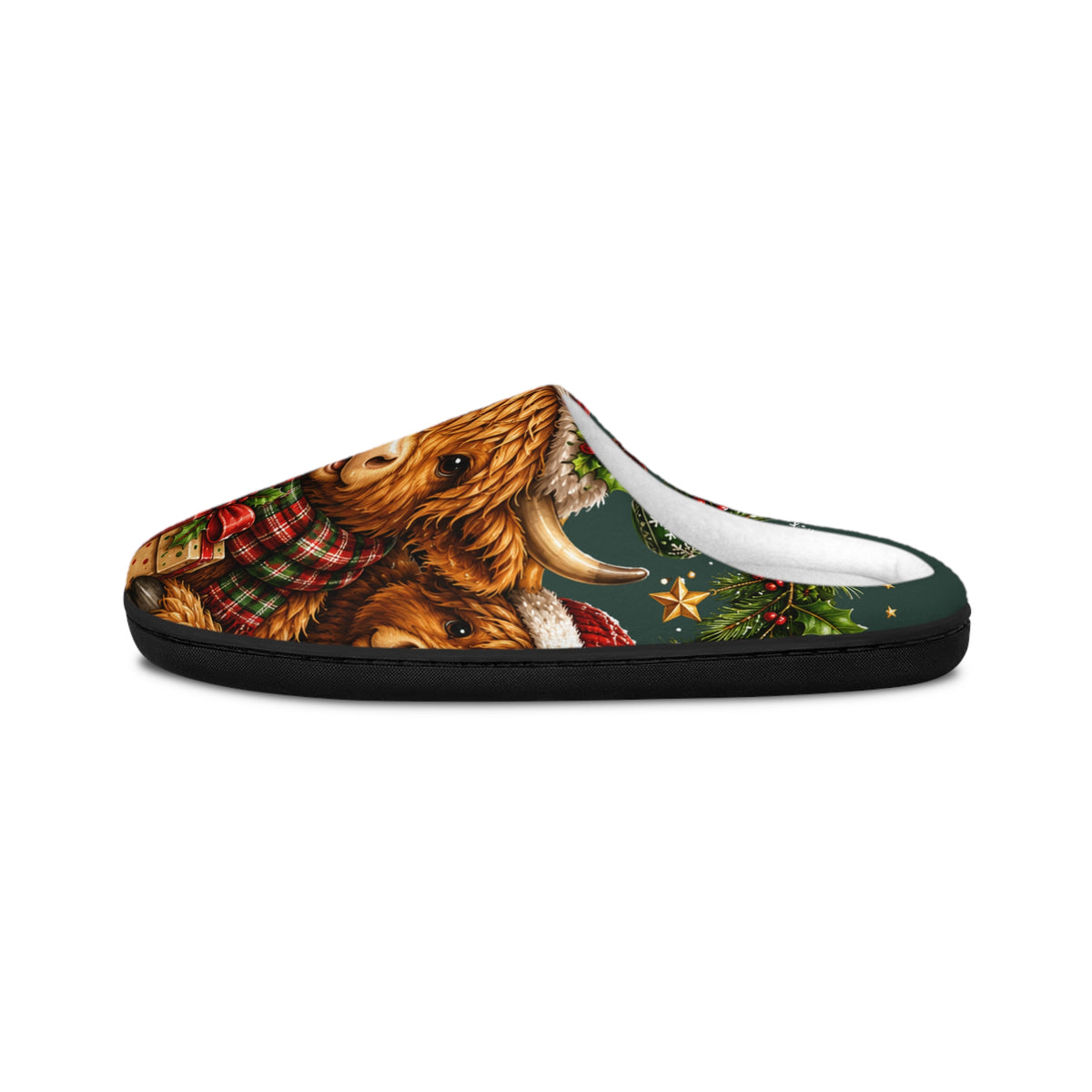 Cozy Highland Cow Christmas Slippers — Women's Indoor Holiday House Shoes