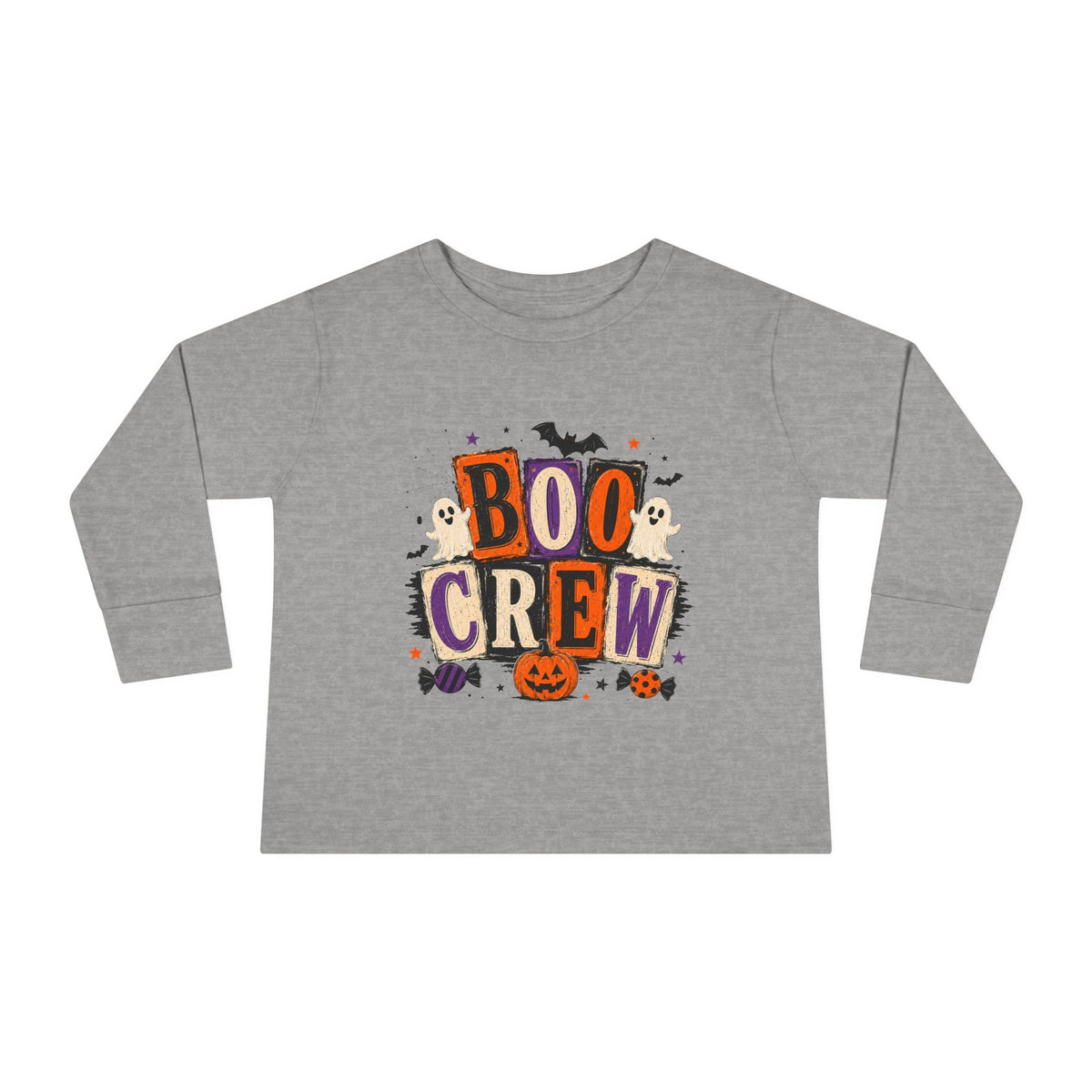 Boo Crew Toddler Long Sleeve Tee — Cute Halloween Pumpkin & Ghosts
