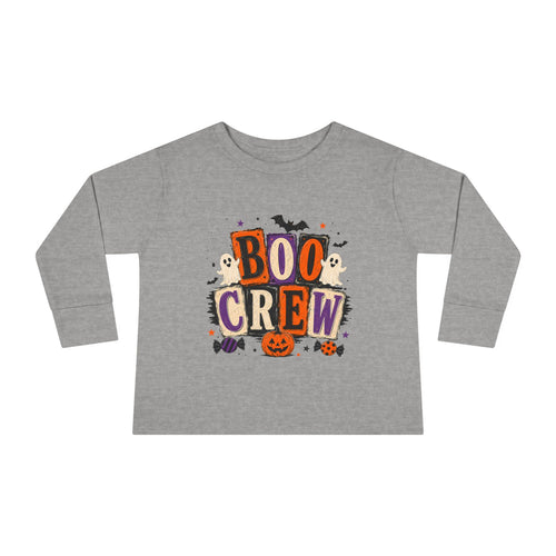 Boo Crew Toddler Long Sleeve Tee — Cute Halloween Pumpkin & Ghosts