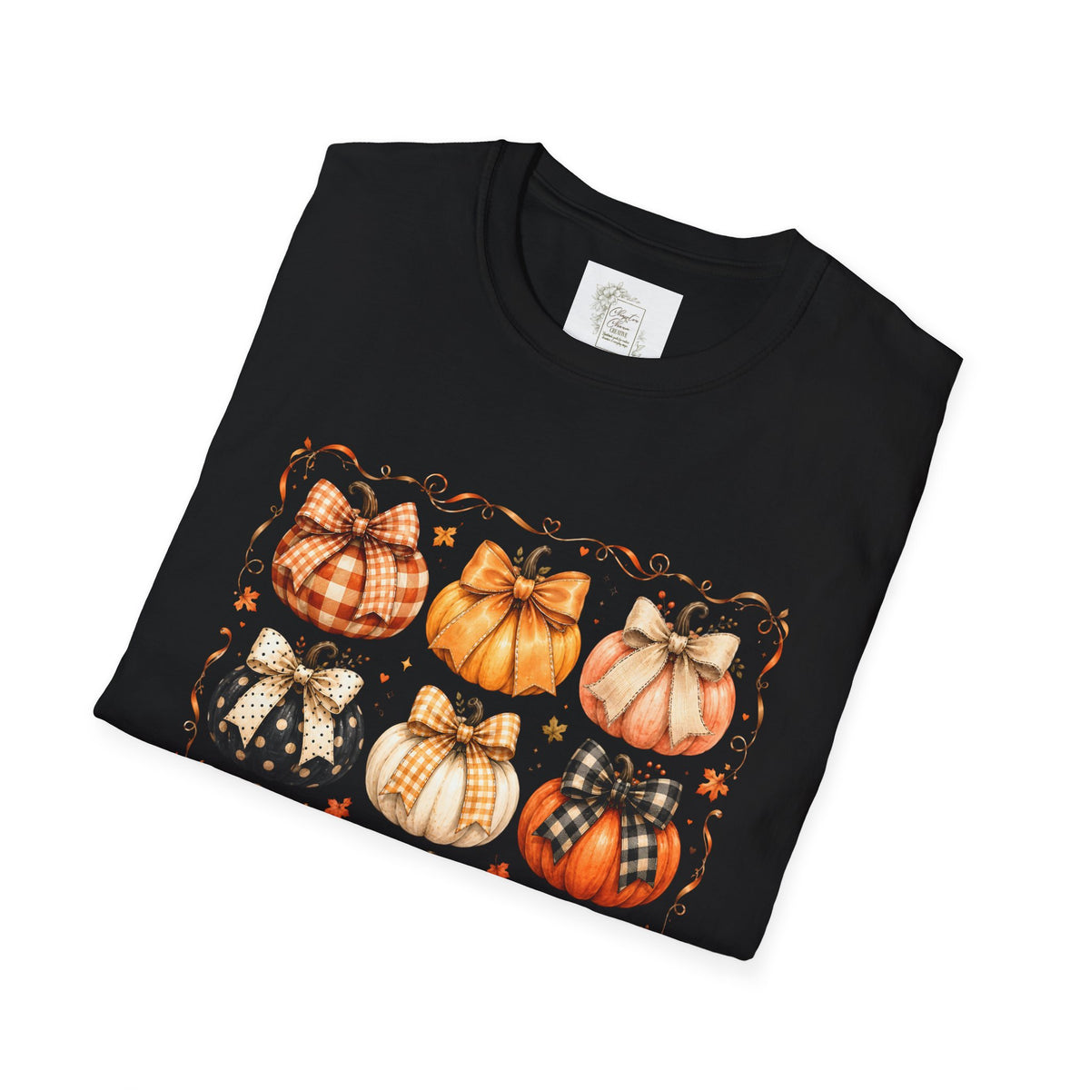 Fall Plaid Pumpkins T-Shirt — Autumn Harvest Graphic Tee