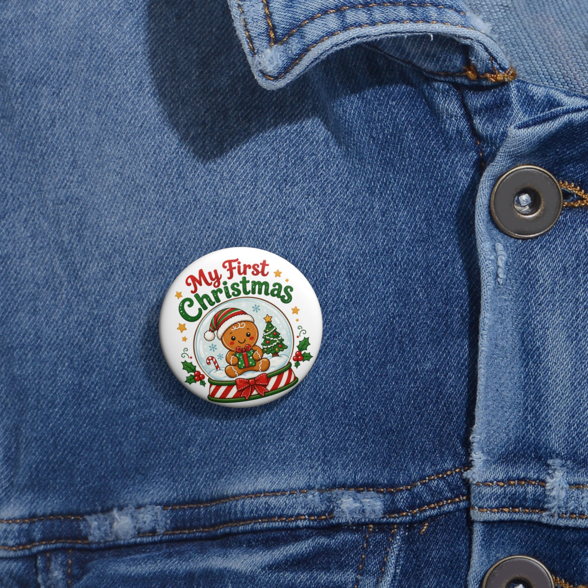 My First Christmas Pin Button — Baby’s 1st Holiday Keepsake