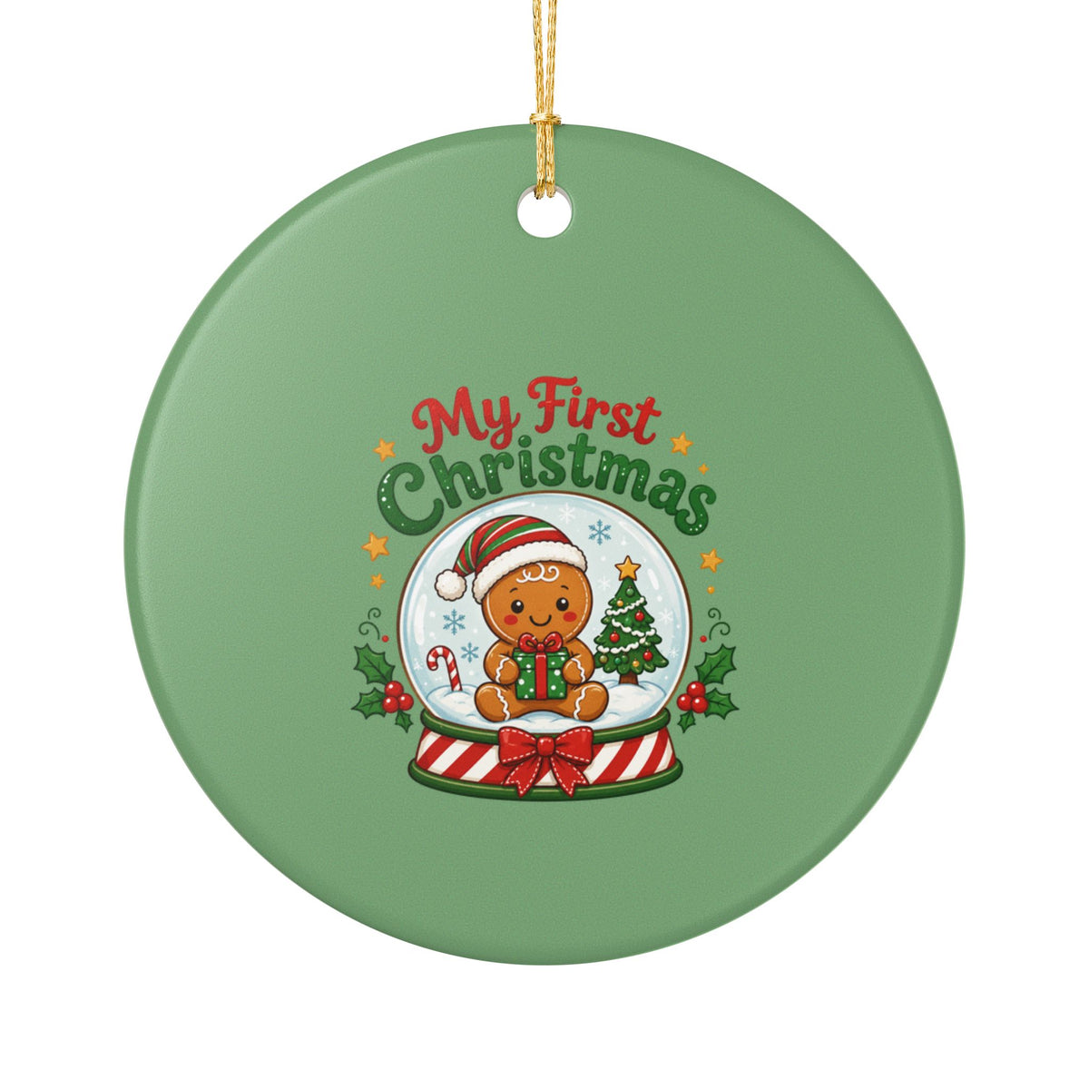 My First Christmas Ceramic Ornament – Baby's First Holiday Heart Decoration