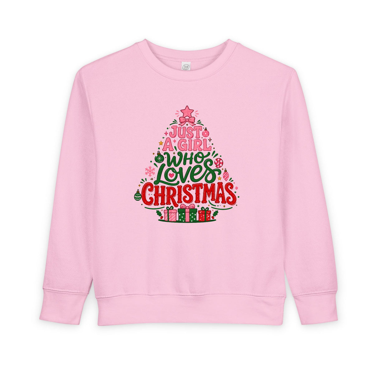 Toddler Sweatshirt — "Just a Girl Who Loves Christmas" Holiday Sweatshirt