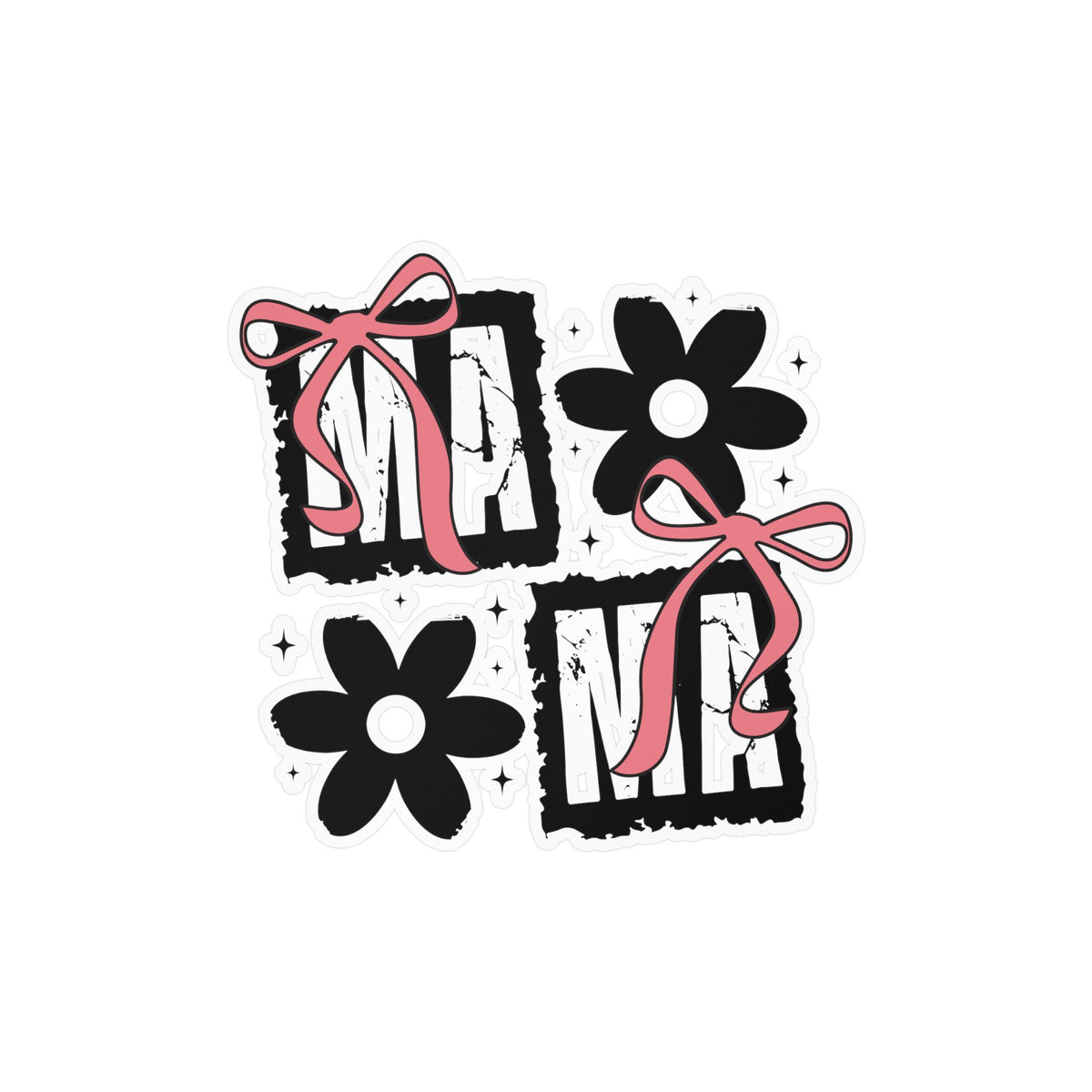 Mama, Floral Bow Vinyl Sticker