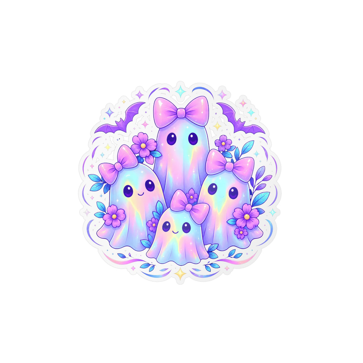 Cute Pastel Ghosts Kiss-Cut Vinyl Sticker