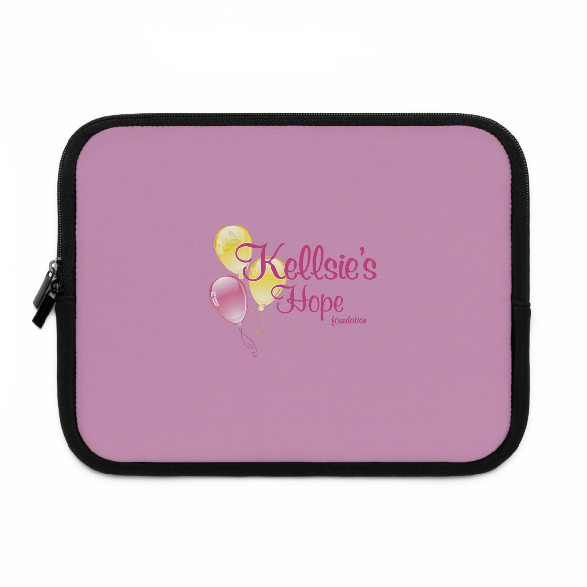 Kellsie's Hope Pink Balloon Laptop Sleeve — Fundraiser Awareness Tech Case