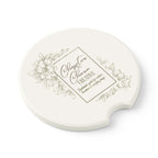 Soapstone Car Coaster — Floral 'Chapter & Charm Creative' Logo Car Cup Holder Insert