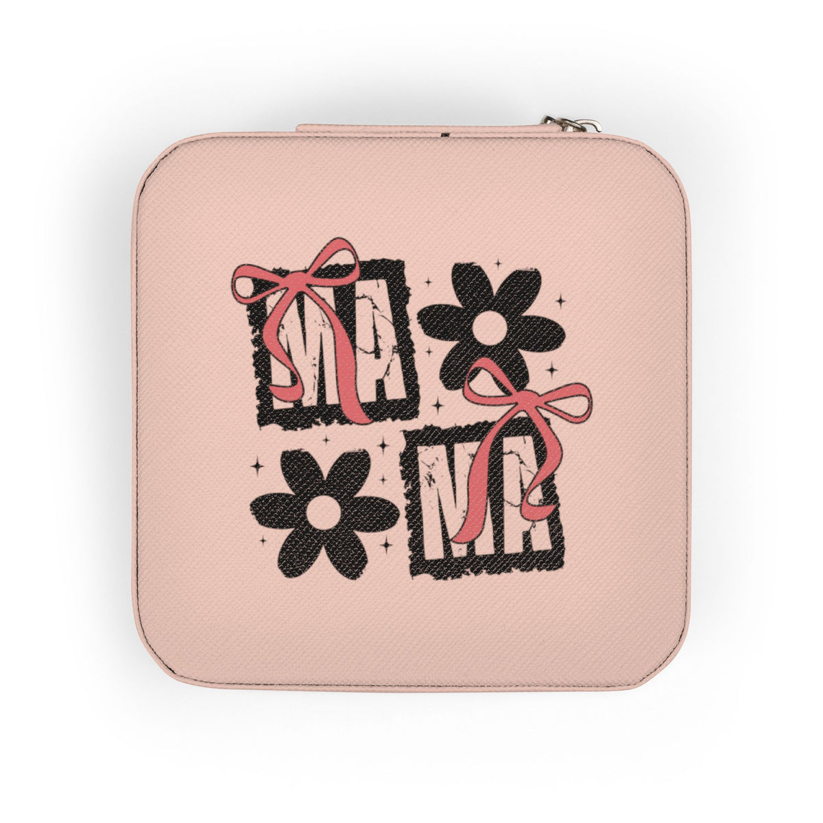 Compact Pink Jewelry Travel Case — Gift Box & Flower Design