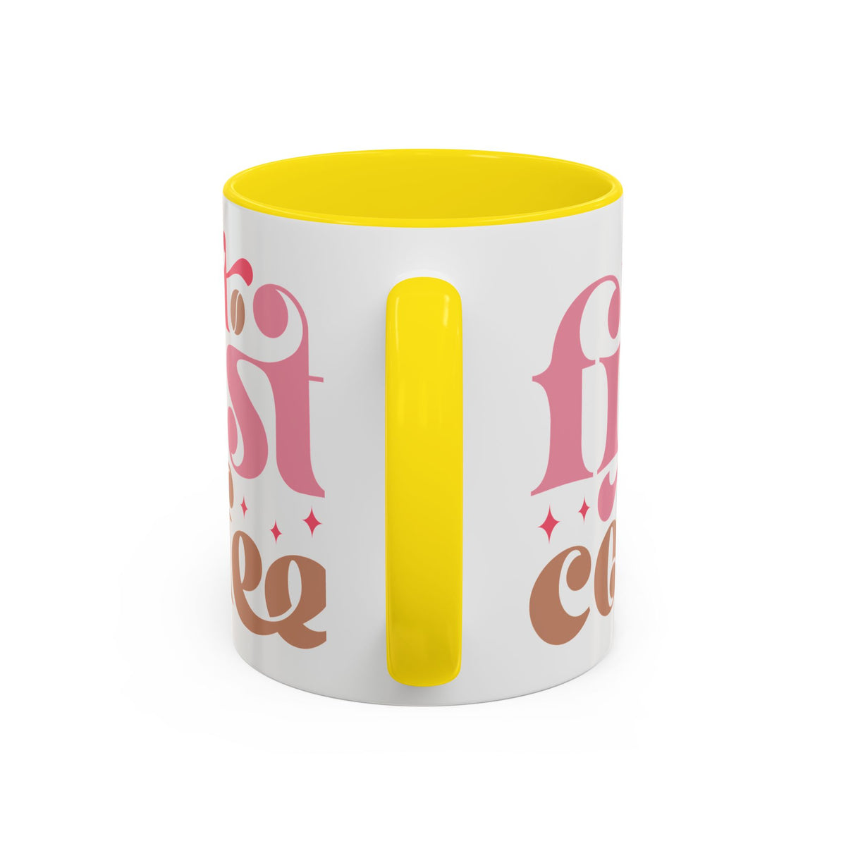 Retro Pink & Brown "Must First Coffee" Accent Coffee Mug (11/15oz)