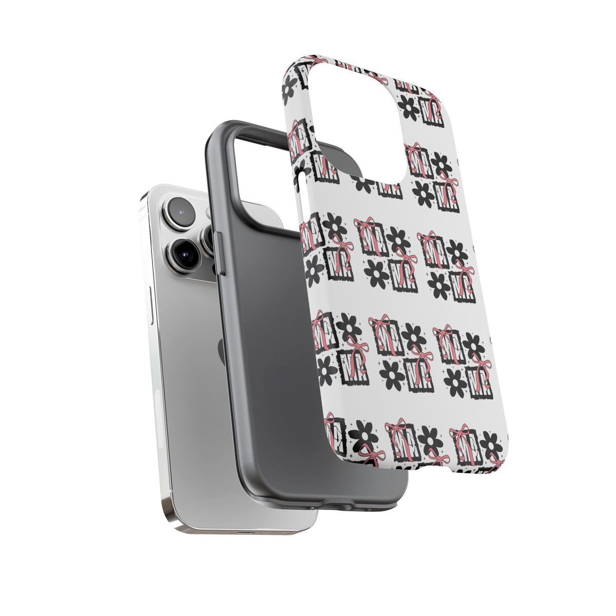 Patterned Tough Phone Case – Floral Gift Box Repeat Design