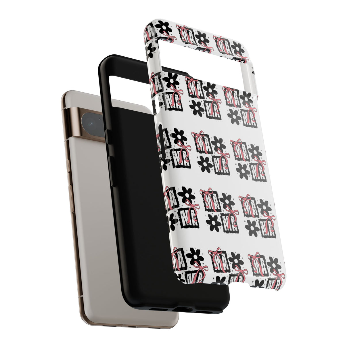 Patterned Tough Phone Case – Floral Gift Box Repeat Design