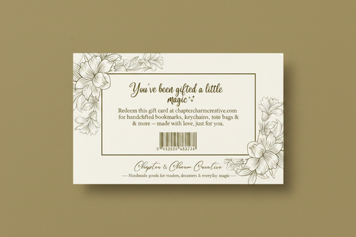 Chapter & Charm Creative Gift Card Back